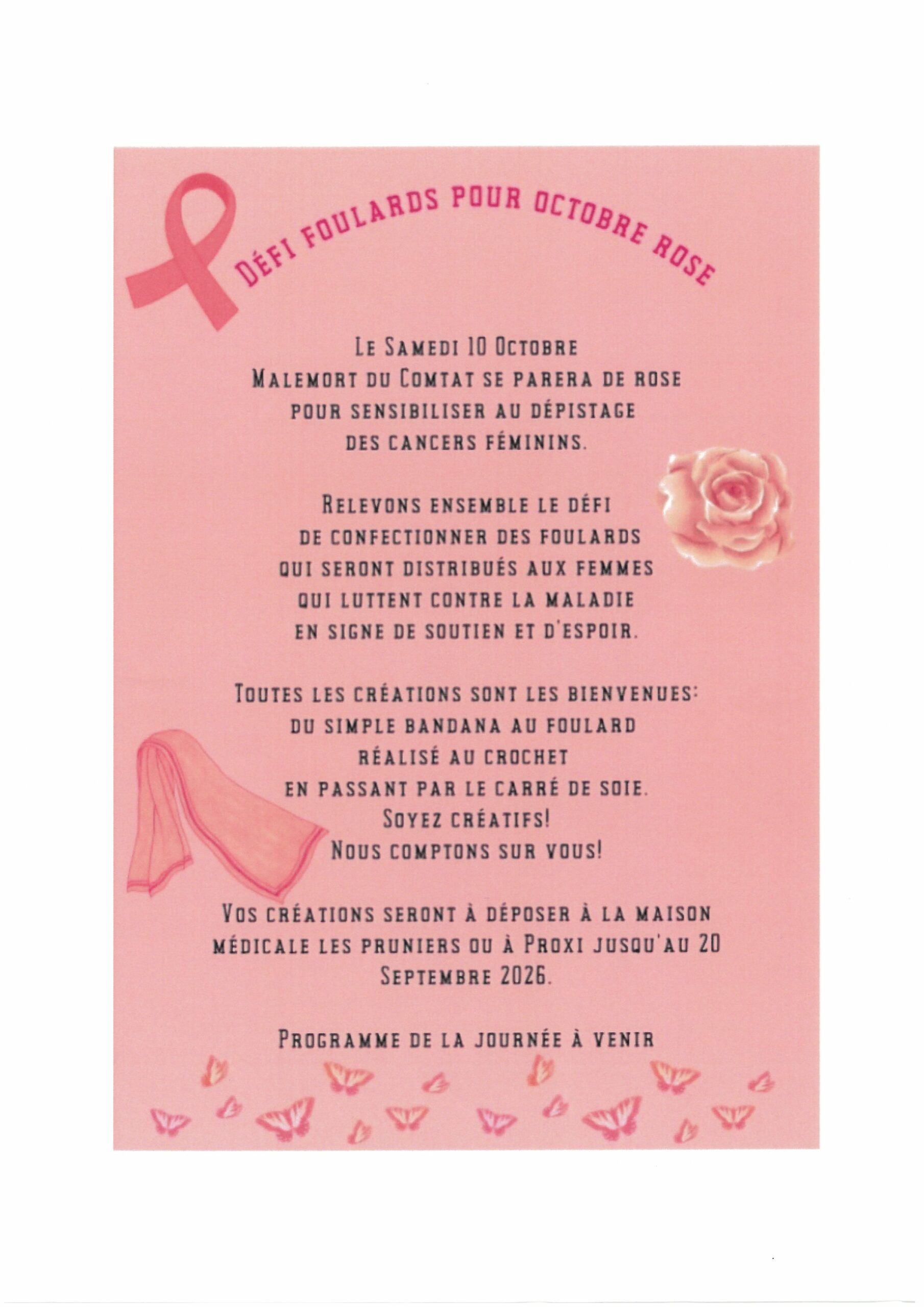 Foulards pour octobre rose
